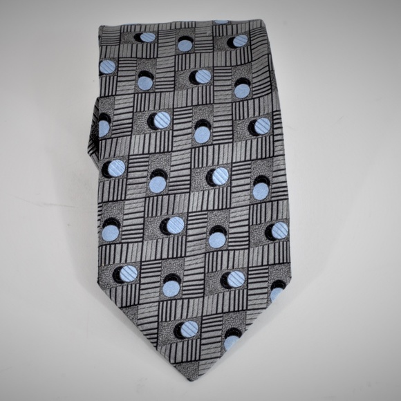 Ermenegildo Zegna Other - Men's Ermenegildo Zegna Geometric Tie Silver/Blue